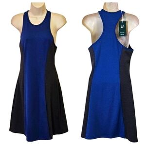Halara Indigo Blue & Grey Color Block Active Wear Racerback Dress, Medium, NWT